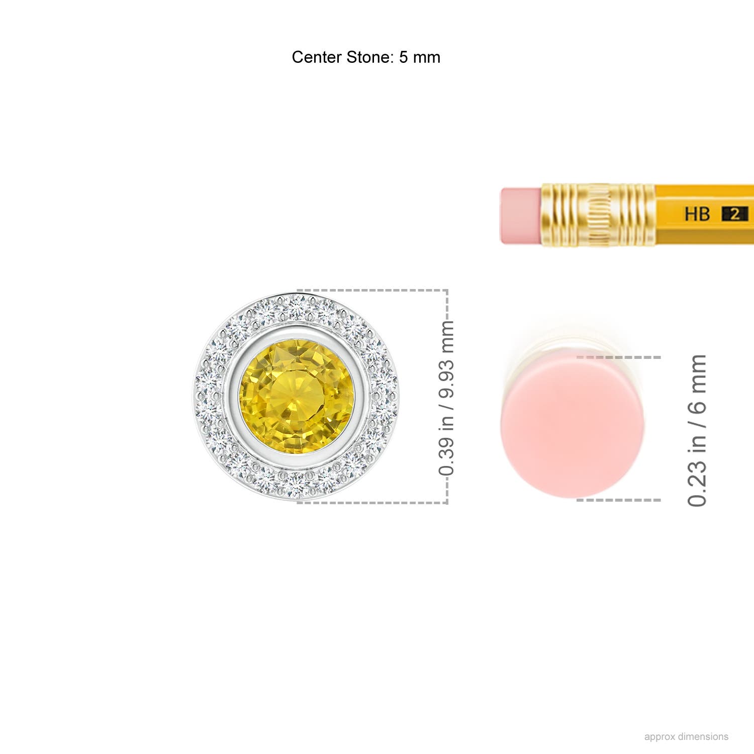 AAA - Yellow Sapphire / 0.67 CT / 14 KT White Gold