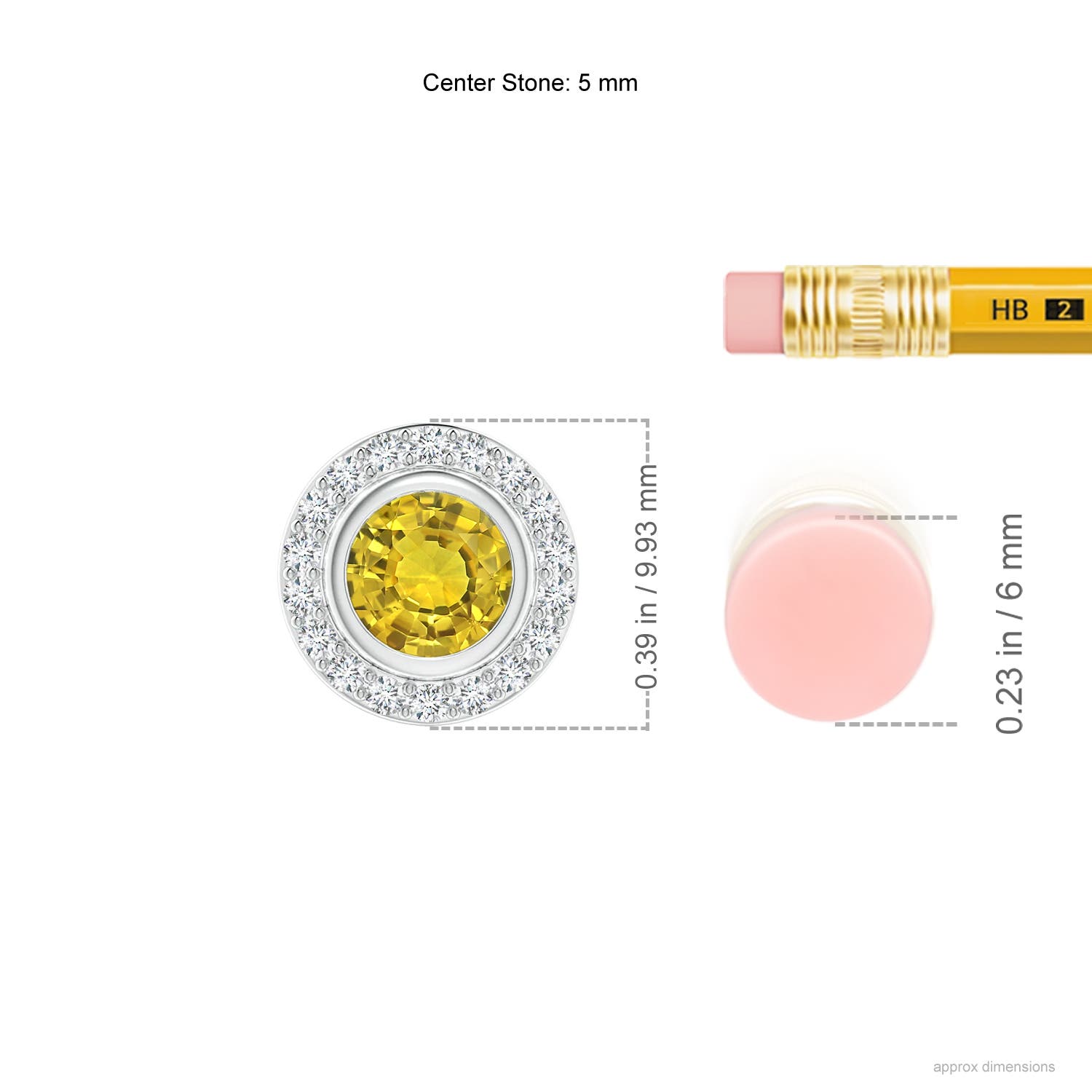 AAAA - Yellow Sapphire / 0.67 CT / 14 KT White Gold