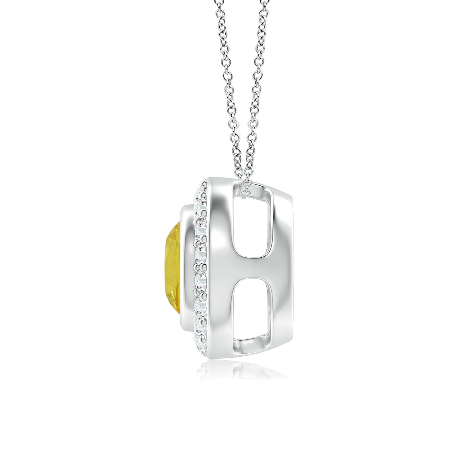 A - Yellow Sapphire / 1.22 CT / 14 KT White Gold