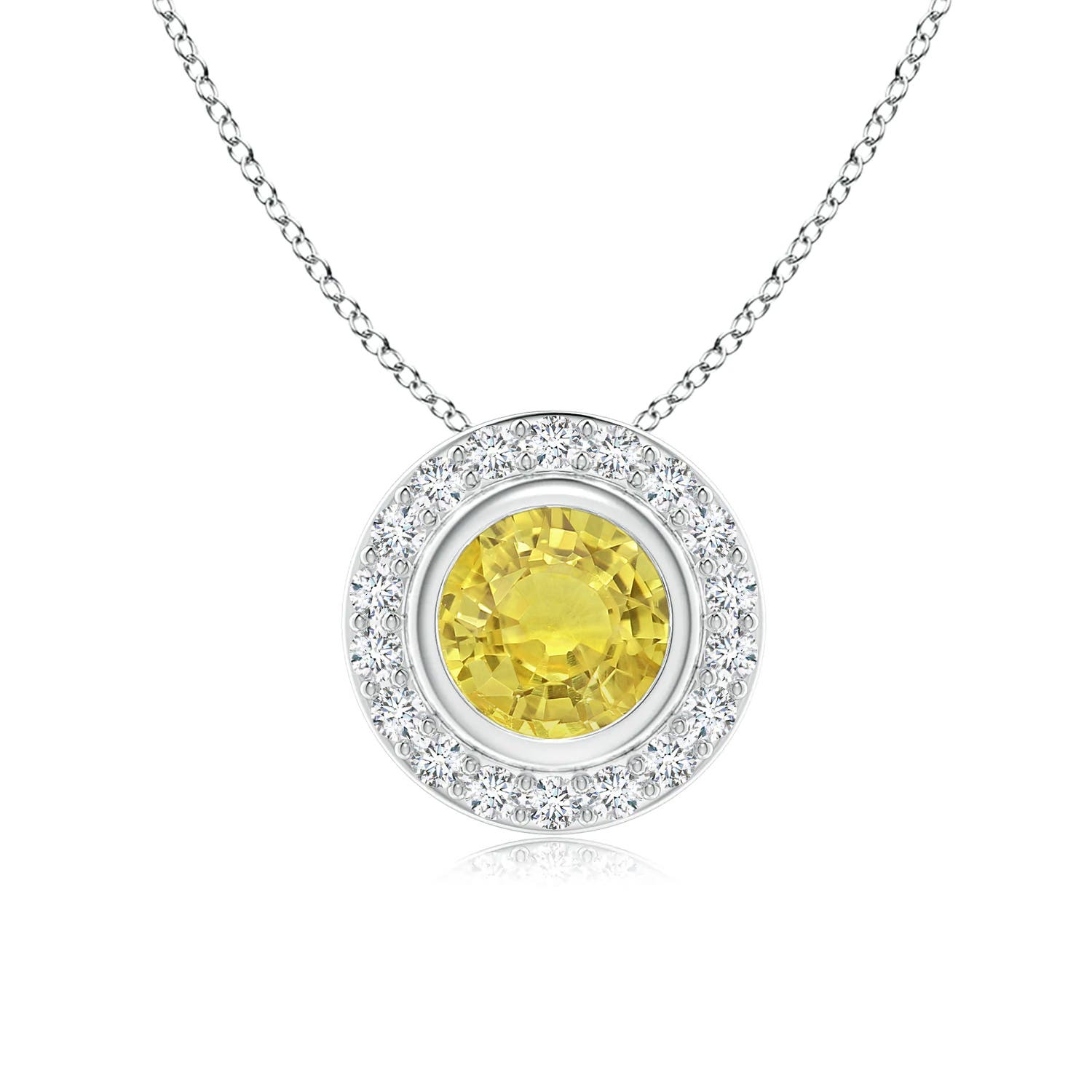 AA - Yellow Sapphire / 1.22 CT / 14 KT White Gold