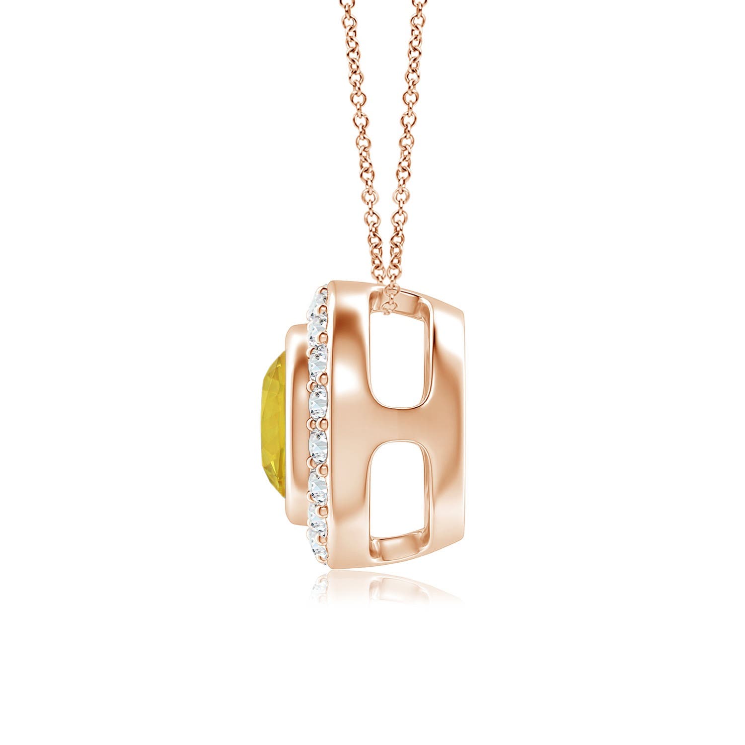 AAA - Yellow Sapphire / 1.22 CT / 14 KT Rose Gold