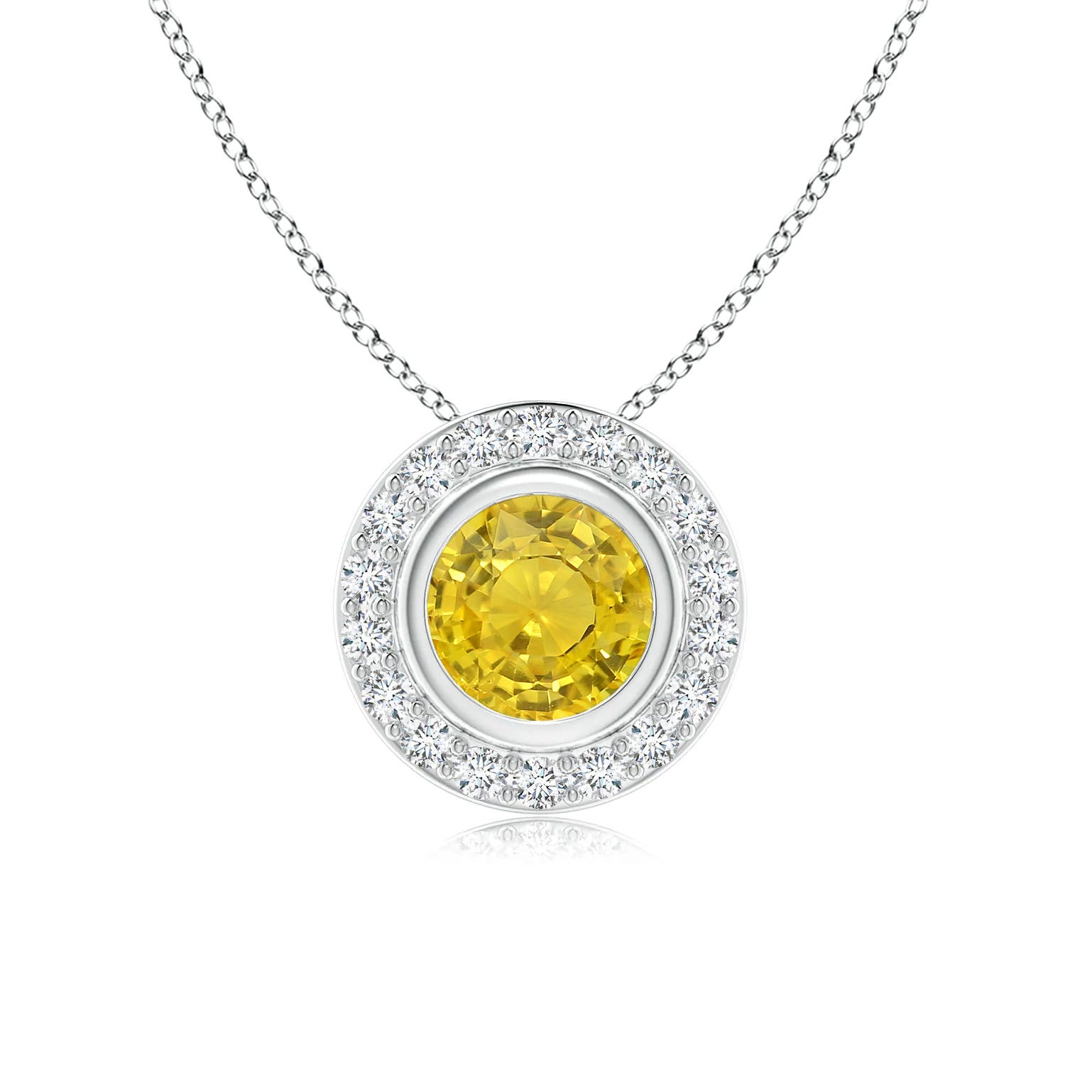 AAA - Yellow Sapphire / 1.22 CT / 14 KT White Gold