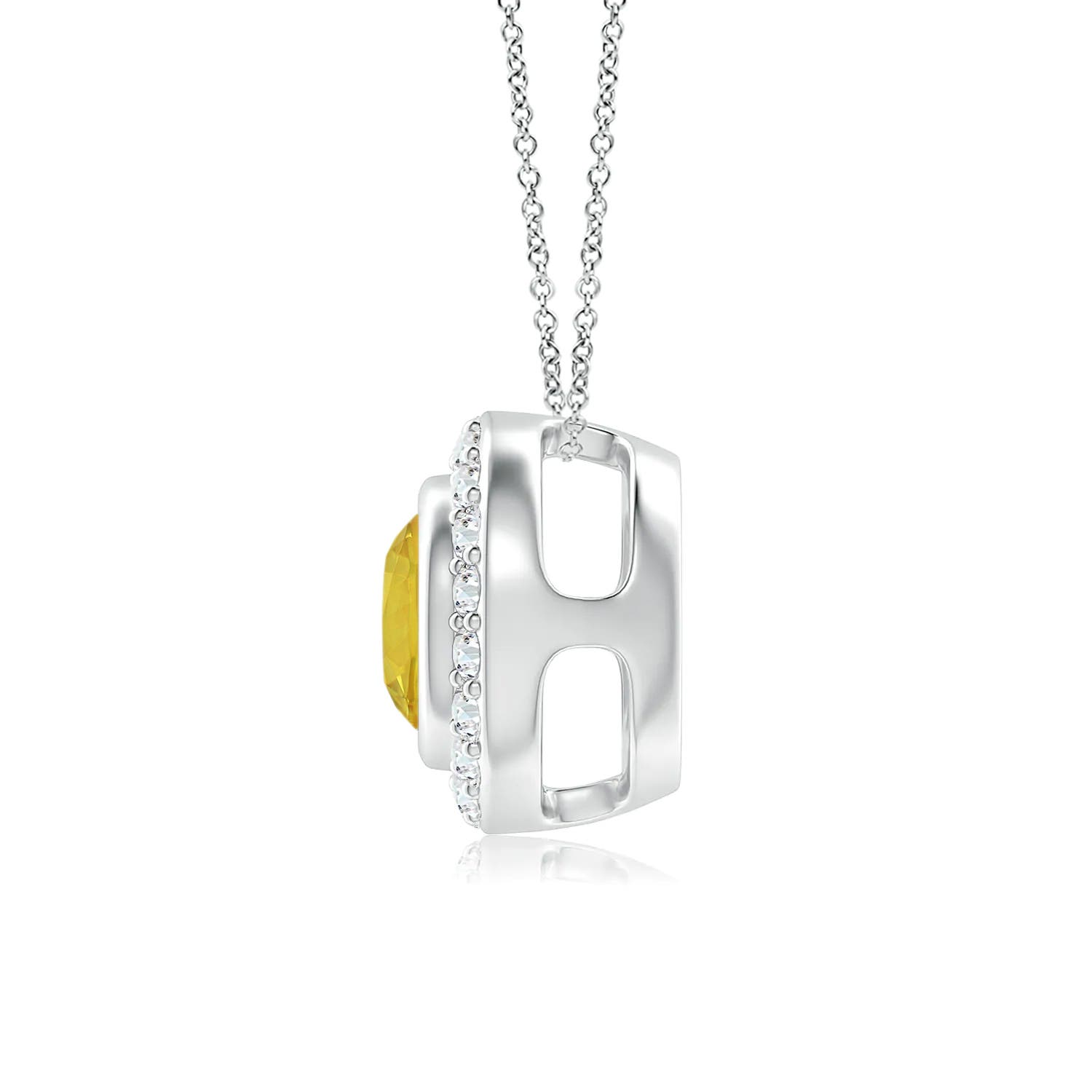 AAA - Yellow Sapphire / 1.22 CT / 14 KT White Gold