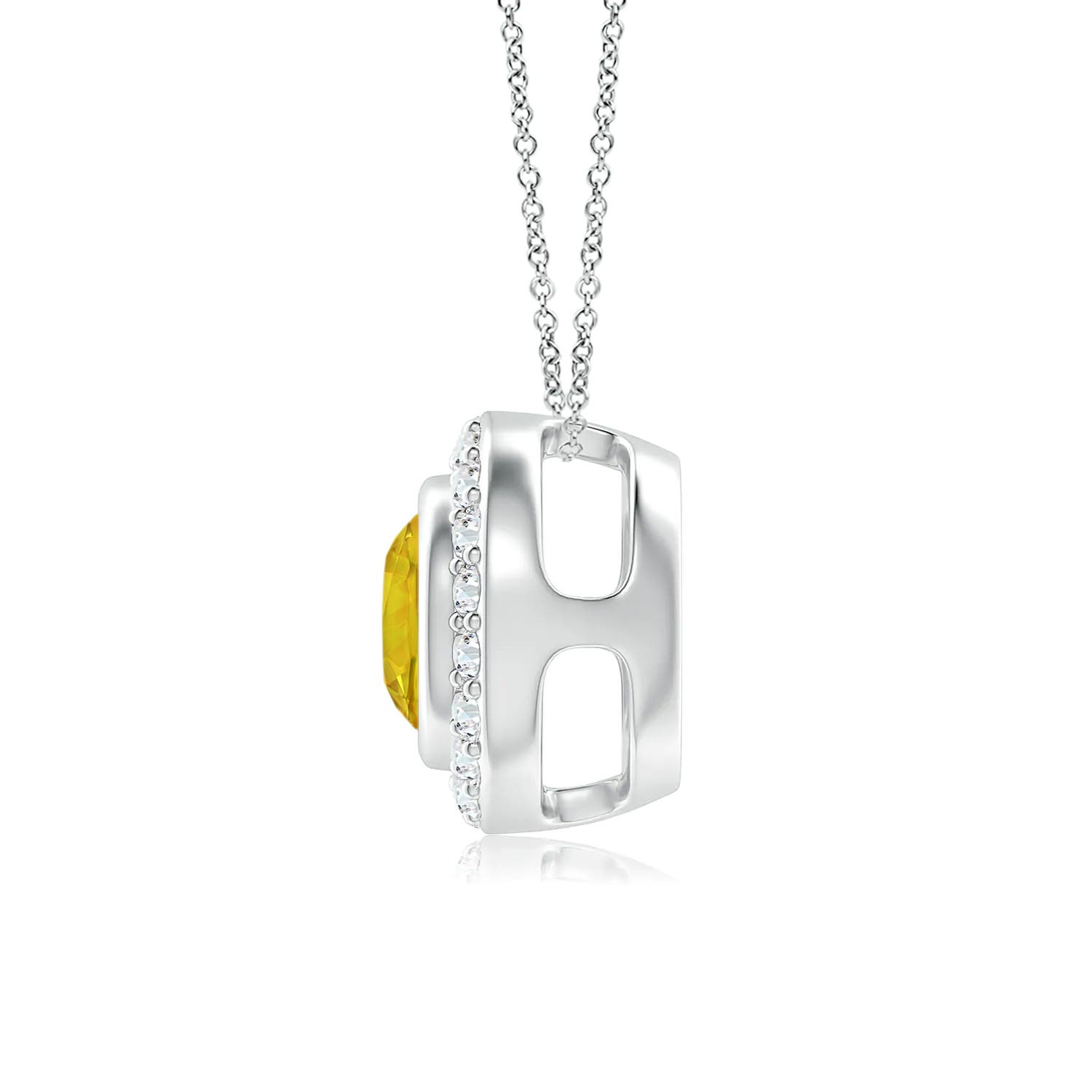 AAAA - Yellow Sapphire / 1.22 CT / 14 KT White Gold