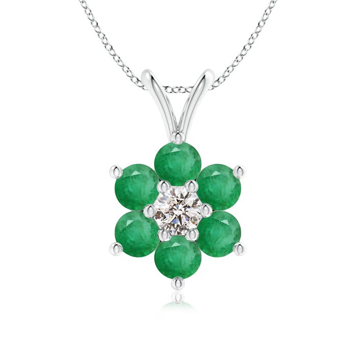 A - Emerald / 0.48 CT / 14 KT White Gold