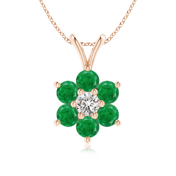 AA - Emerald / 0.48 CT / 14 KT Rose Gold