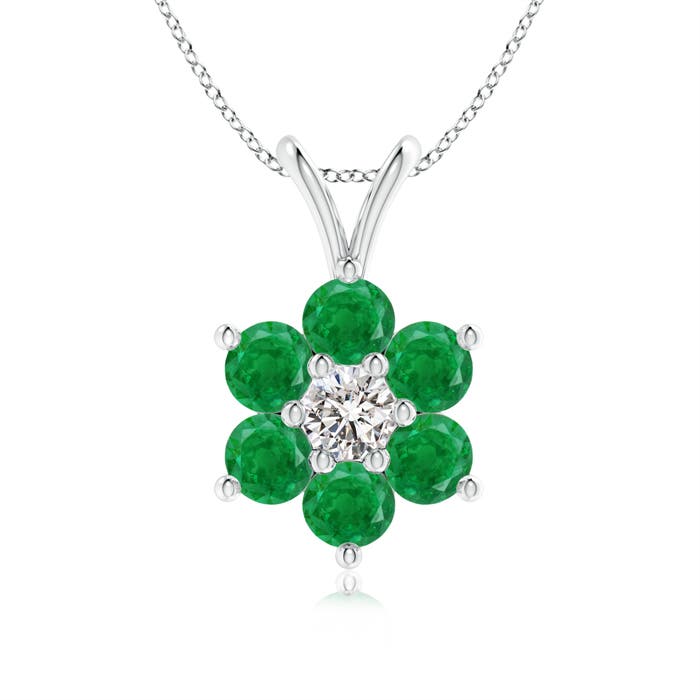 AA - Emerald / 0.48 CT / 14 KT White Gold