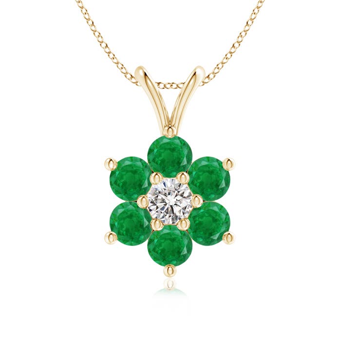 AA - Emerald / 0.48 CT / 14 KT Yellow Gold