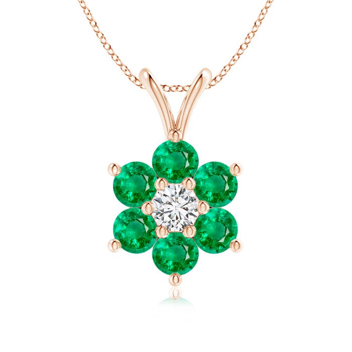 AAA - Emerald / 0.48 CT / 14 KT Rose Gold