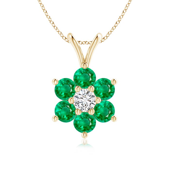 AAA - Emerald / 0.48 CT / 14 KT Yellow Gold