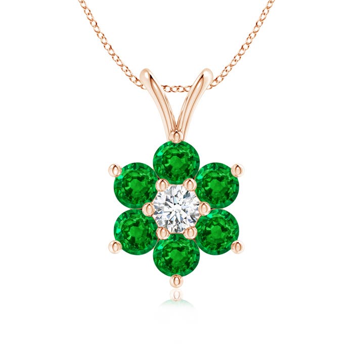 Premium - Lab-Grown Emerald / 0.48 CT / 14 KT Rose Gold