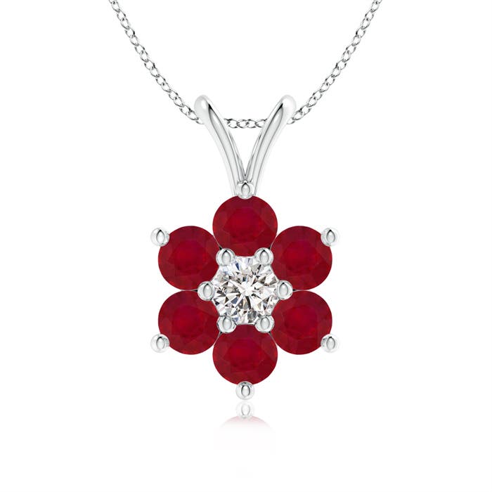 AA - Ruby / 0.65 CT / 14 KT White Gold