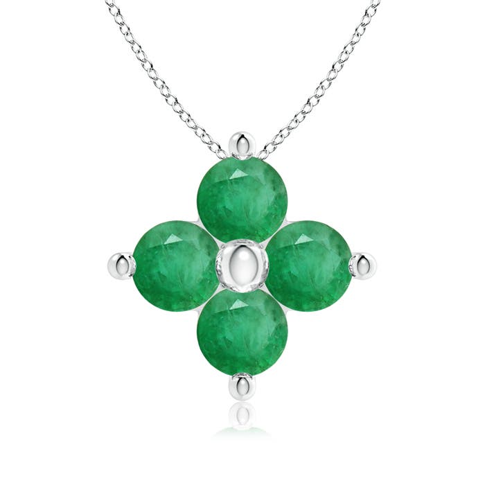 A - Emerald / 0.4 CT / 14 KT White Gold