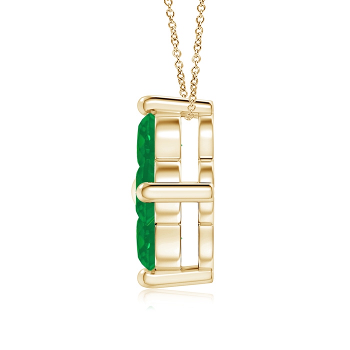 3mm AA Classic Round Emerald Clover Pendant in Yellow Gold product image