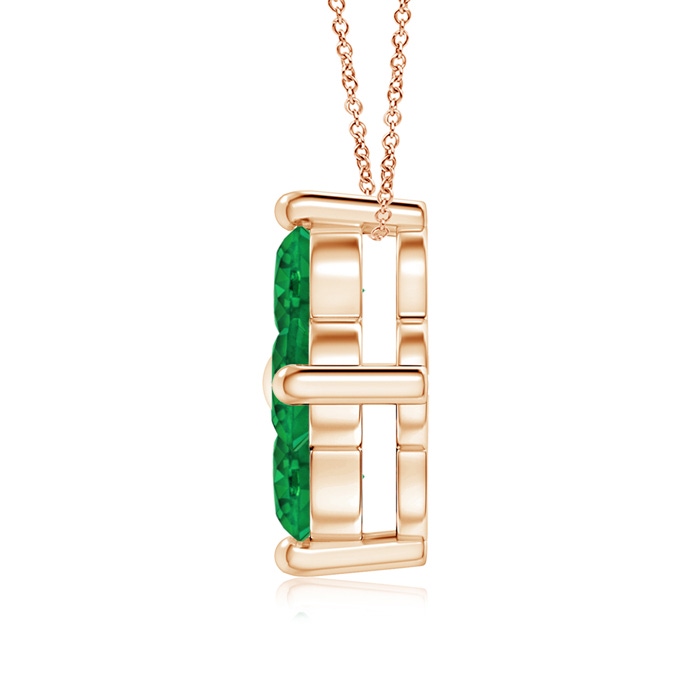 3mm AAA Classic Round Emerald Clover Pendant in Rose Gold product image