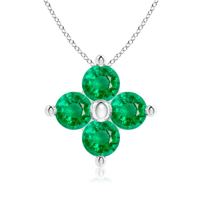 AAA - Emerald / 0.4 CT / 14 KT White Gold