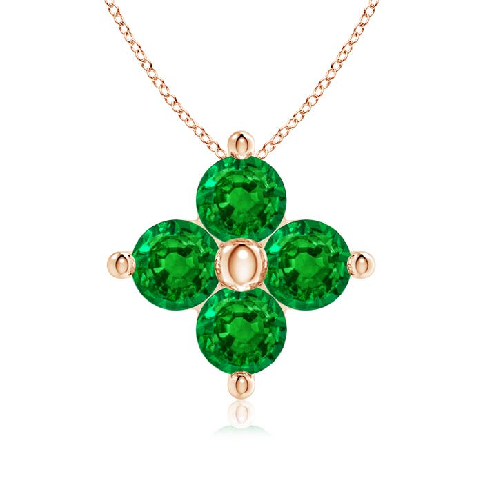 AAAA - Emerald / 0.4 CT / 14 KT Rose Gold