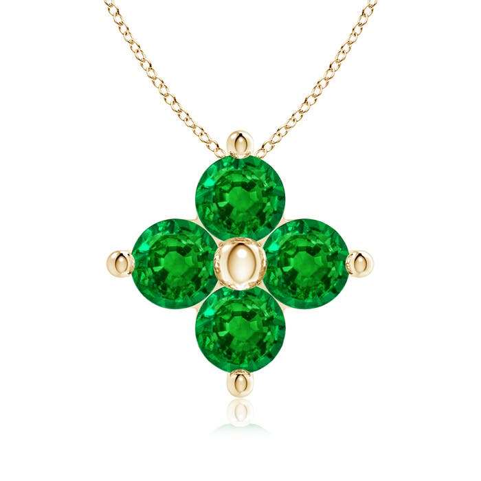 AAAA - Emerald / 0.4 CT / 14 KT Yellow Gold