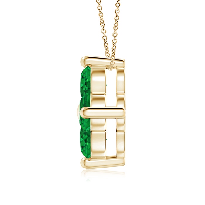 3mm AAAA Classic Round Emerald Clover Pendant in Yellow Gold product image