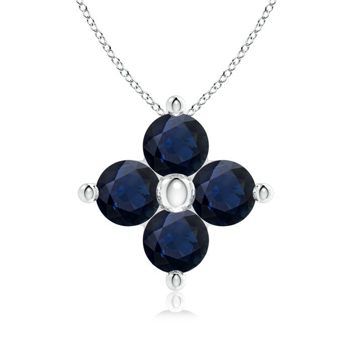 A - Blue Sapphire / 0.56 CT / 14 KT White Gold