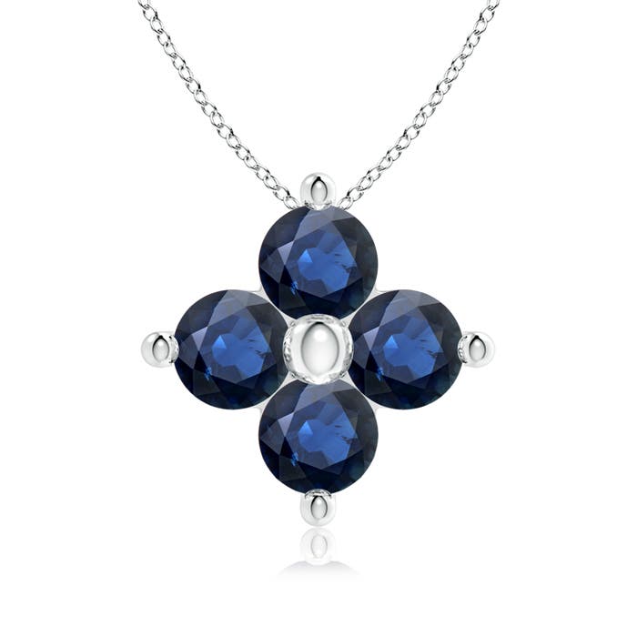 AA - Blue Sapphire / 0.56 CT / 14 KT White Gold