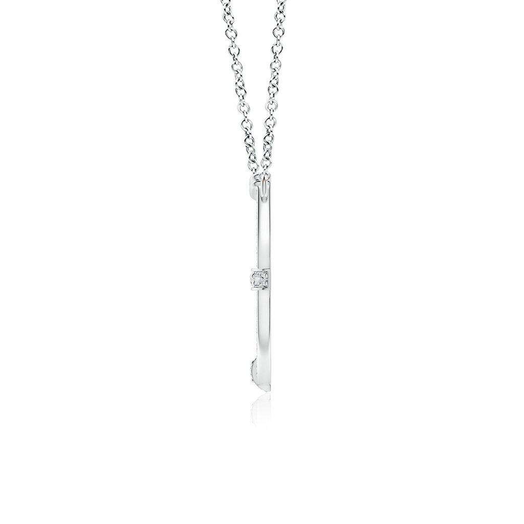 2.1mm HSI2 Pavé-SetDiamond Horseshoe Pendant Necklace in White Gold - side 199