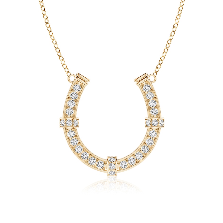 2.4mm HSI2 Pavé-SetDiamond Horseshoe Pendant Necklace in Yellow Gold 