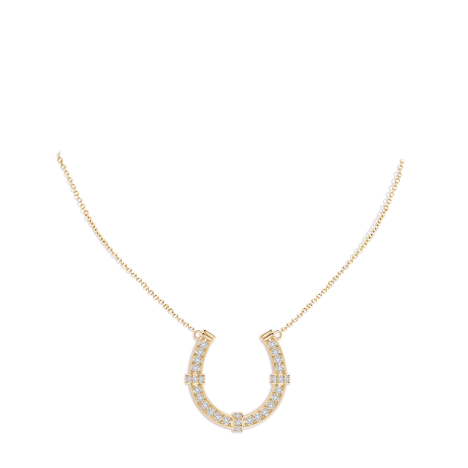 2.4mm HSI2 Pavé-SetDiamond Horseshoe Pendant Necklace in Yellow Gold pen