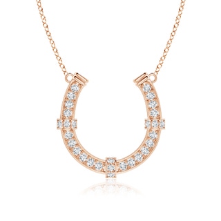 2.7mm GVS2 Pavé-SetDiamond Horseshoe Pendant Necklace in Rose Gold