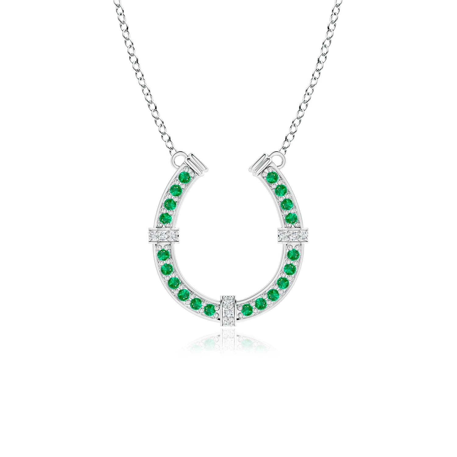 AAA - Emerald / 0.35 CT / 18 KT White Gold