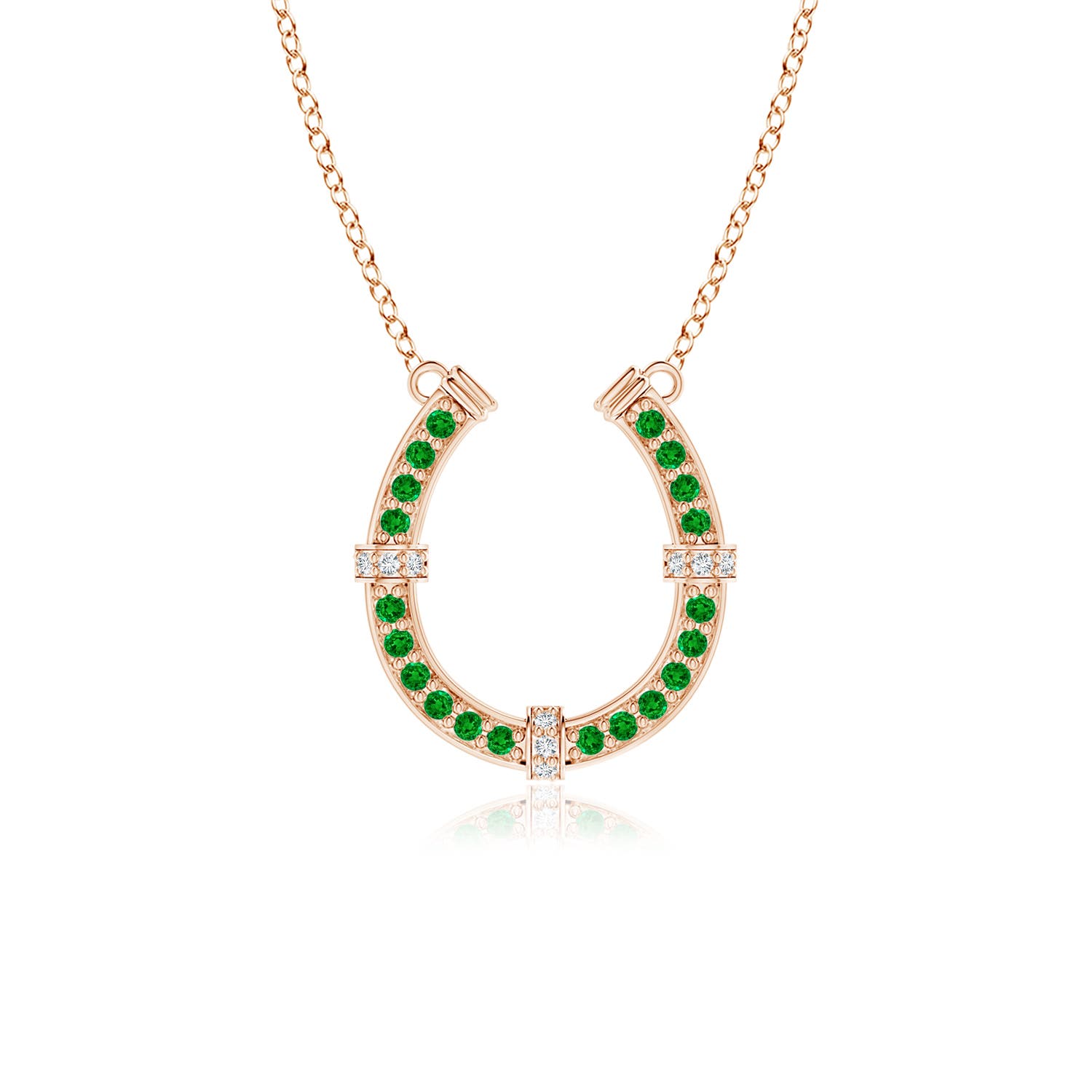 AAAA - Emerald / 0.35 CT / 18 KT Rose Gold