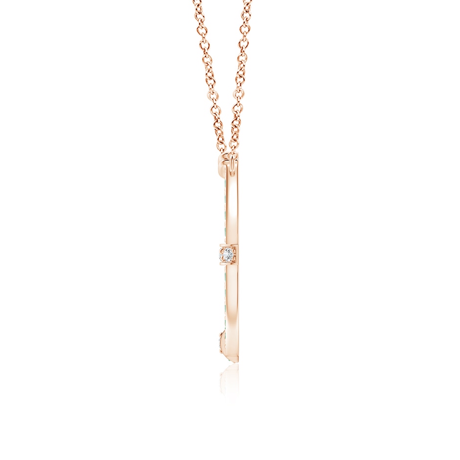 2.5mm AA Pave-Set Emerald and Diamond Horseshoe Pendant Necklace in Rose Gold side 199