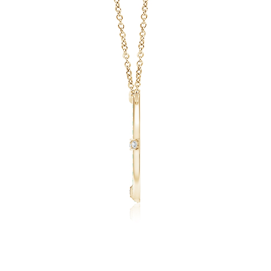 2mm A Pave-Set Emerald and Diamond Horseshoe Pendant Necklace in Yellow Gold side 199