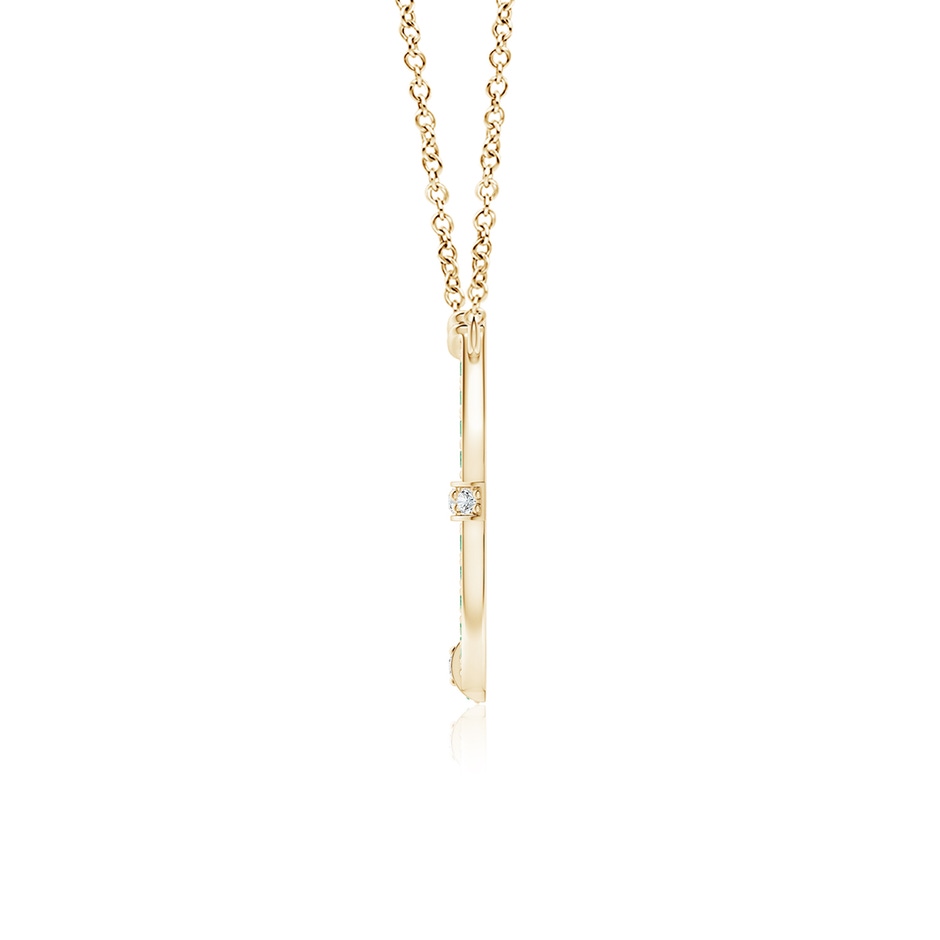 2mm AAA Pave-Set Emerald and Diamond Horseshoe Pendant Necklace in Yellow Gold side 199