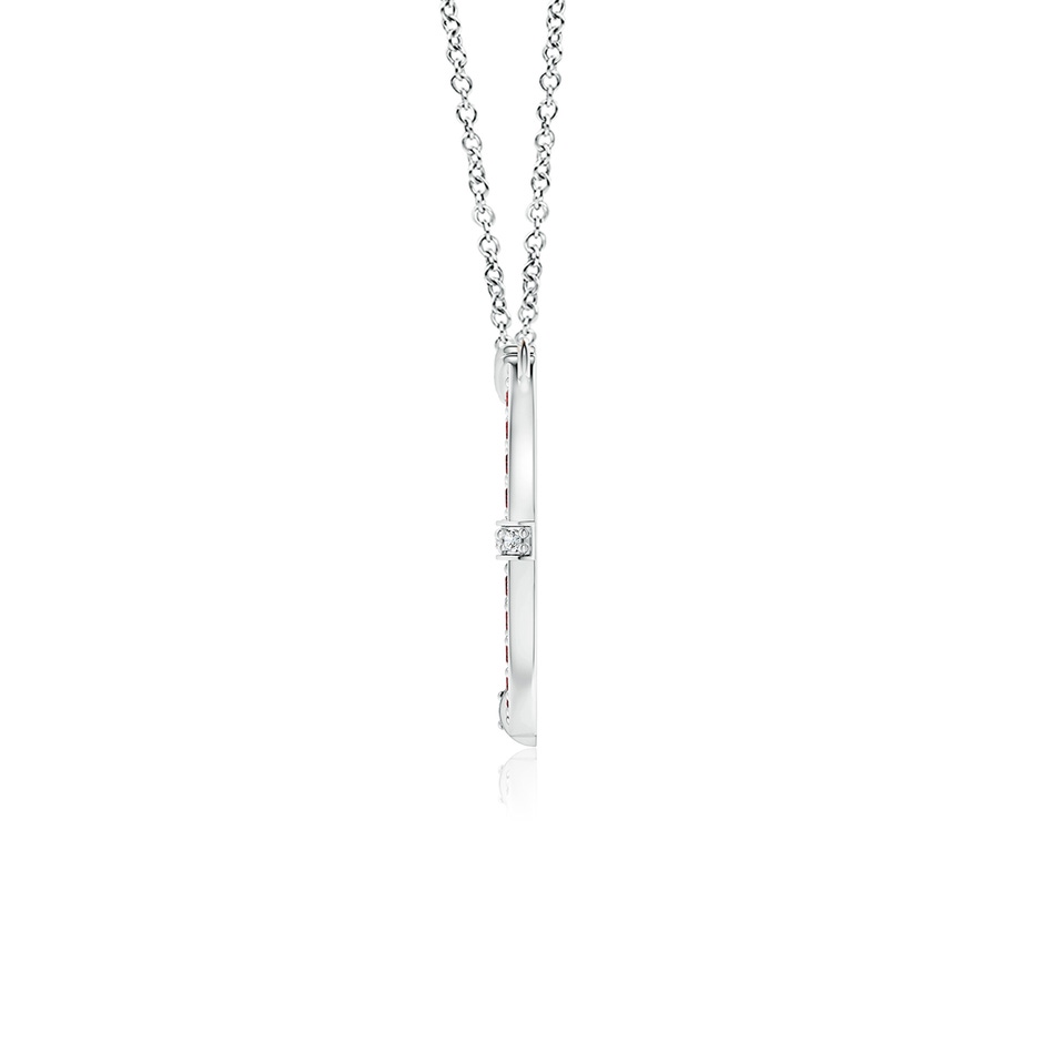 1.3mm AAAA Pave-Set Ruby and Diamond Horseshoe Pendant Necklace in P950 Platinum side 199