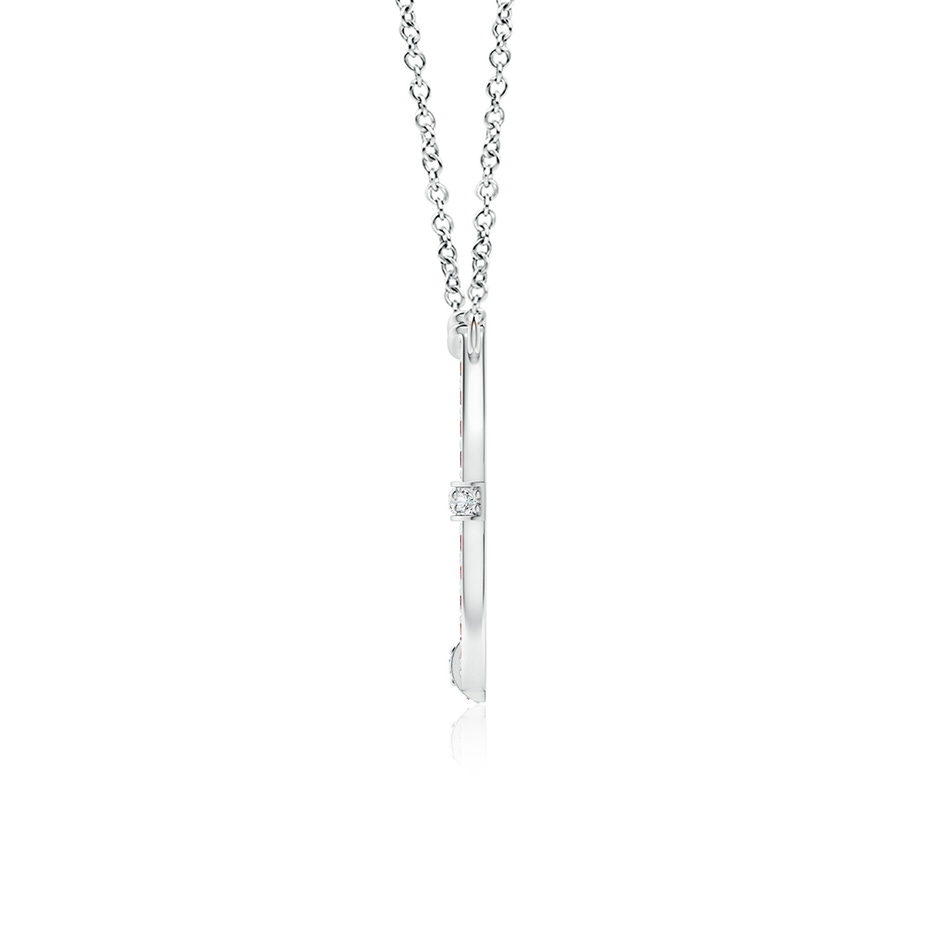 2mm AAAA Pave-Set Ruby and Diamond Horseshoe Pendant Necklace in White Gold side 199