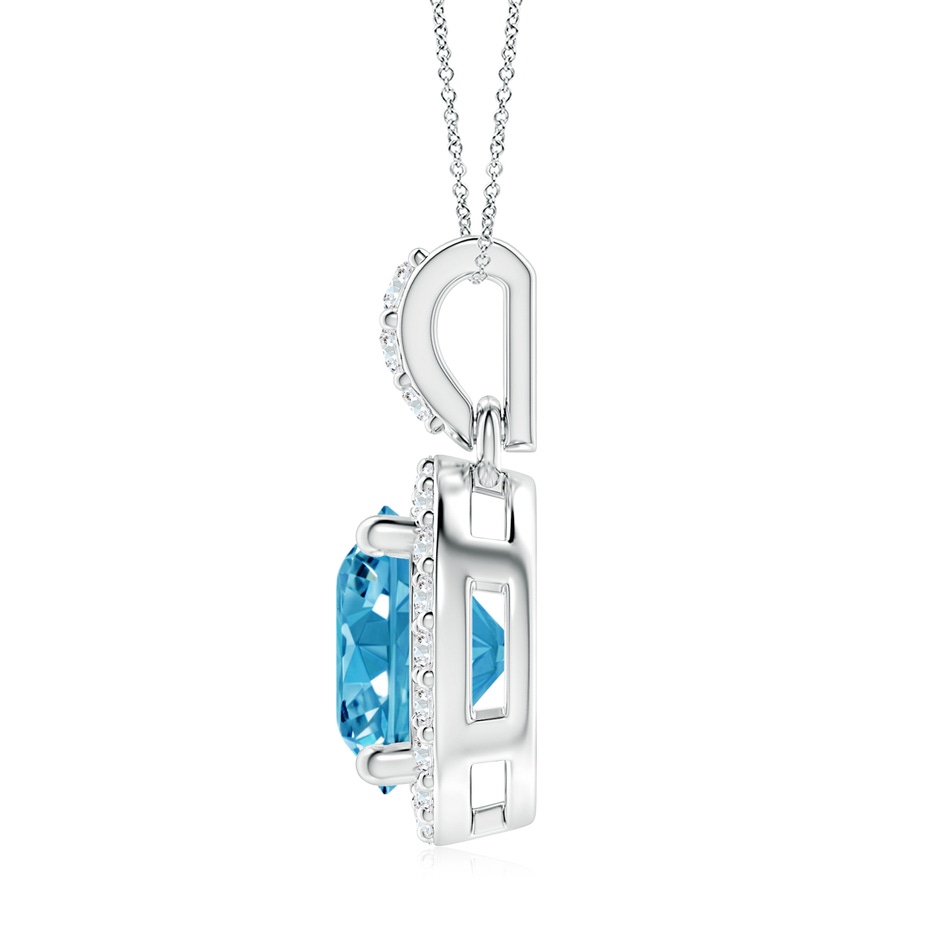 8.1mm AAAA Round Fancy Intense Blue Diamond Dangle Pendant with Halo in P950 Platinum side 199