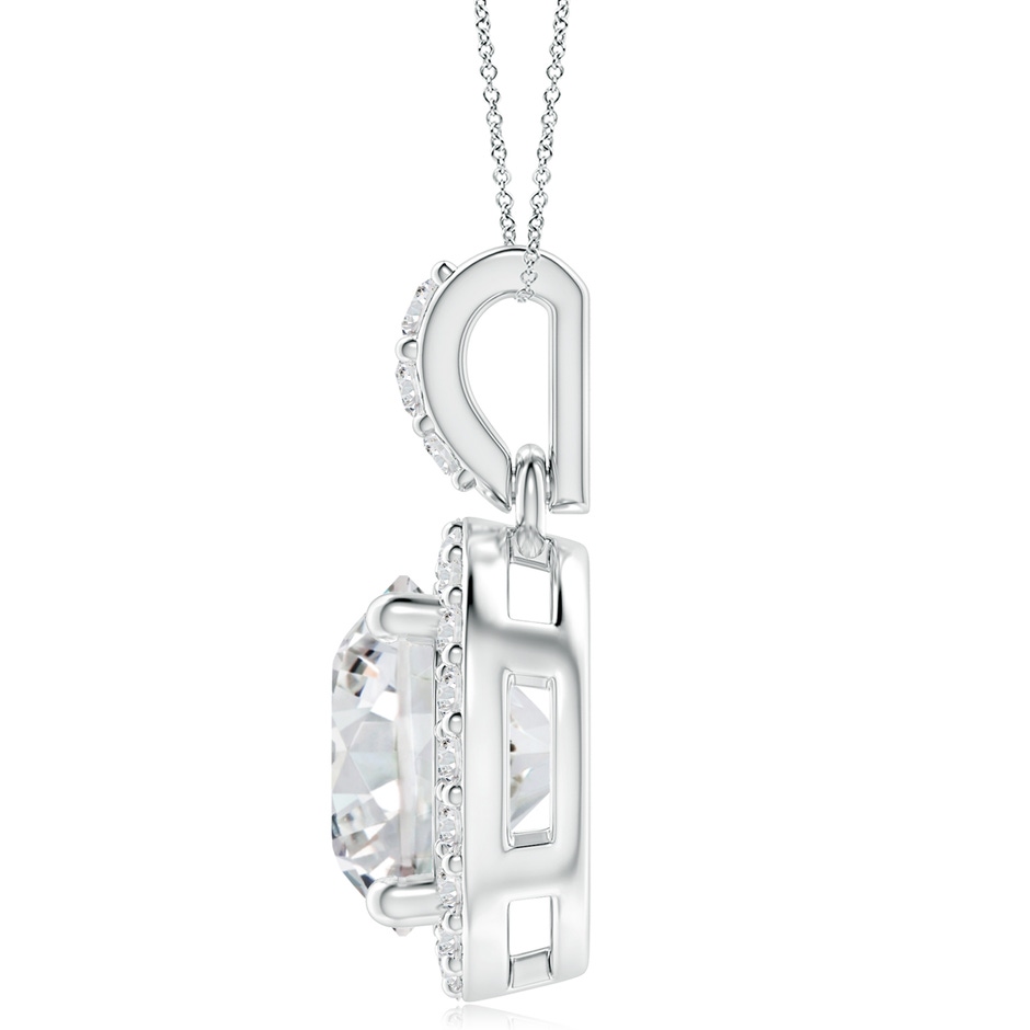 10.1mm HSI2 Round Diamond Dangle Pendant with Halo in S999 Silver side 199