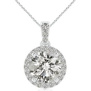 10.1mm KI3 Round Diamond Dangle Pendant with Halo in P950 Platinum