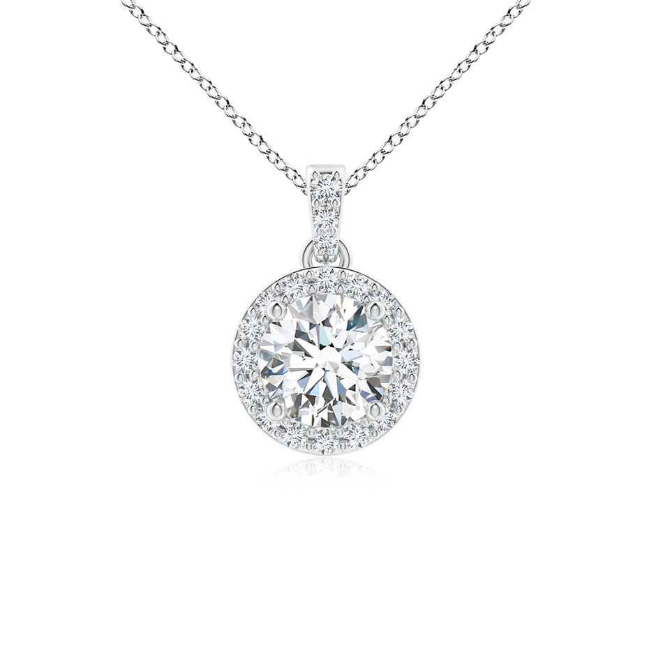 5mm GVS2 Round Diamond Dangle Pendant with Halo in P950 Platinum 