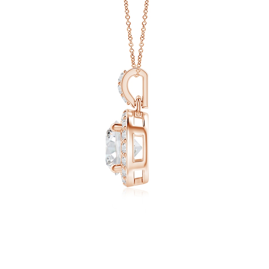 5mm HSI2 Round Diamond Dangle Pendant with Halo in Rose Gold side 199