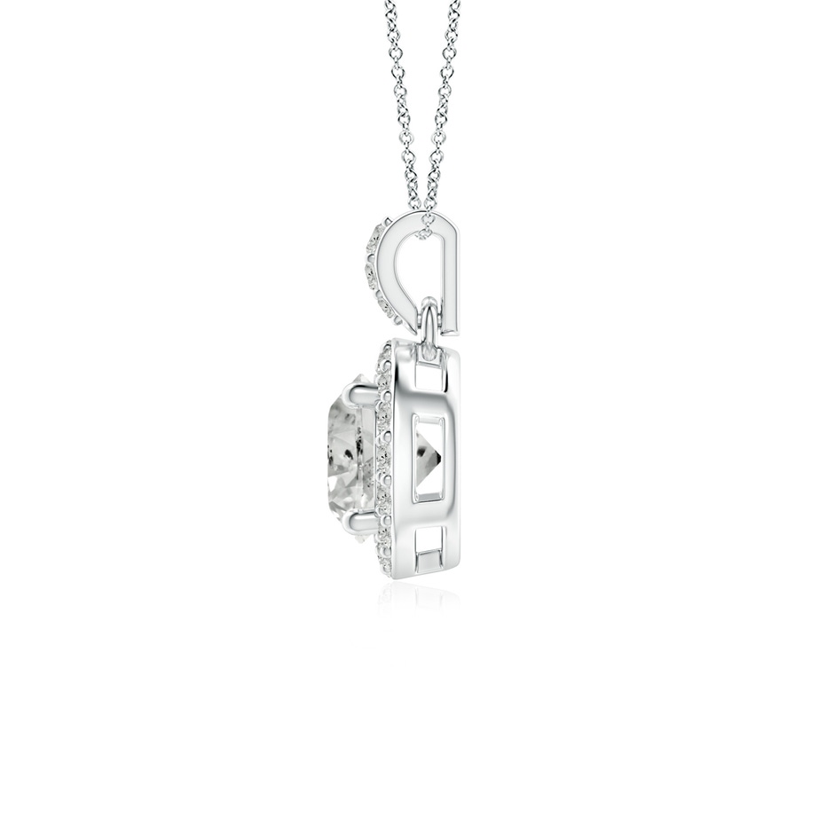 5mm KI3 Round Diamond Dangle Pendant with Halo in White Gold side 199