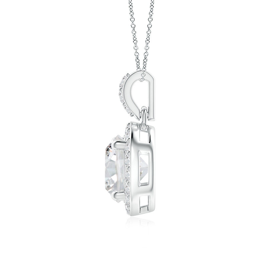 6mm HSI2 Round Diamond Dangle Pendant with Halo in P950 Platinum side 199