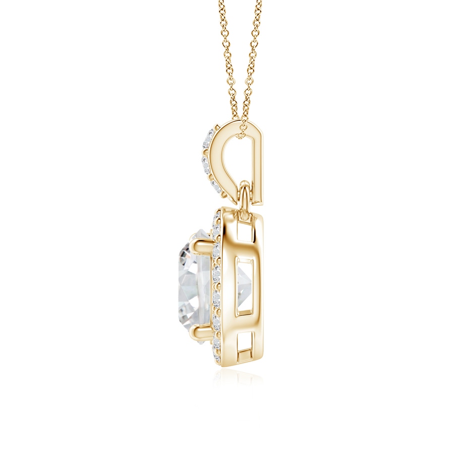 6mm HSI2 Round Diamond Dangle Pendant with Halo in Yellow Gold side 199