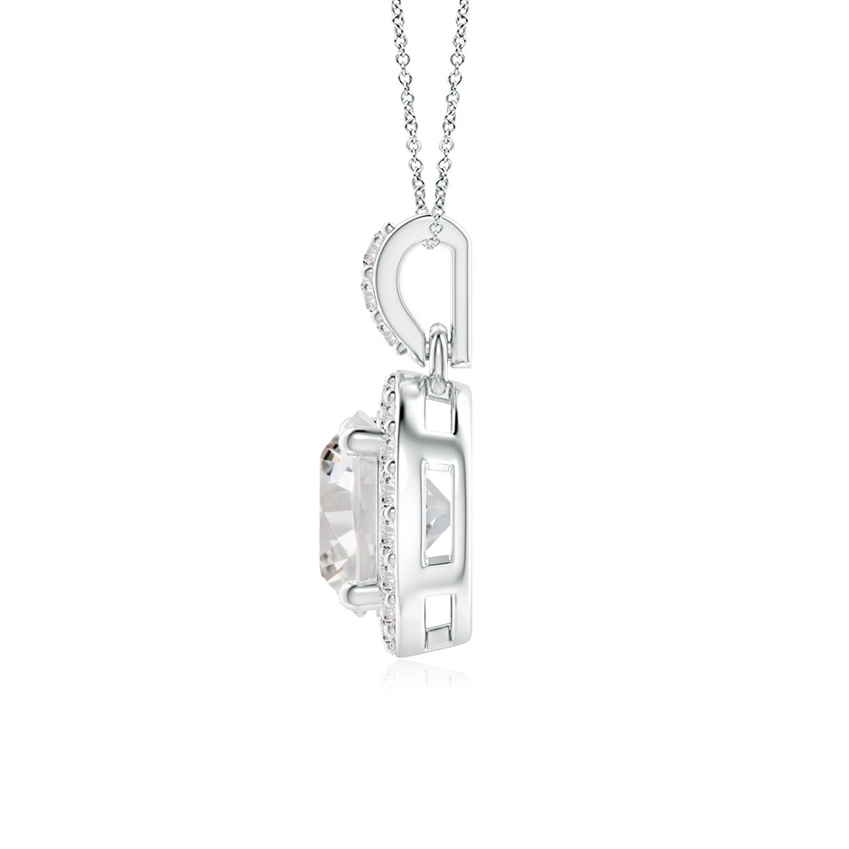 6mm IJI1I2 Round Diamond Dangle Pendant with Halo in P950 Platinum side 199