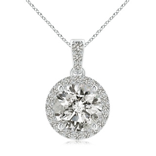 8.1mm KI3 Round Diamond Dangle Pendant with Halo in S999 Silver