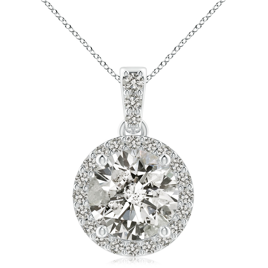9.2mm KI3 Round Diamond Dangle Pendant with Halo in S999 Silver 
