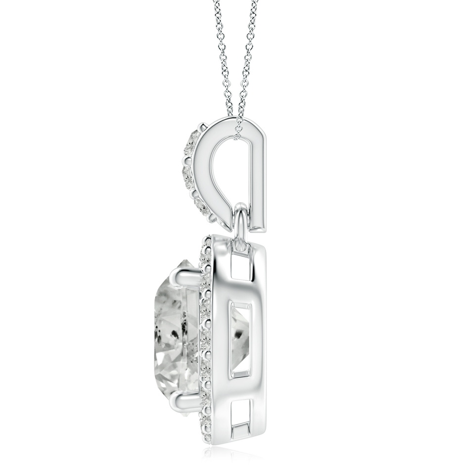 9.2mm KI3 Round Diamond Dangle Pendant with Halo in S999 Silver side 199