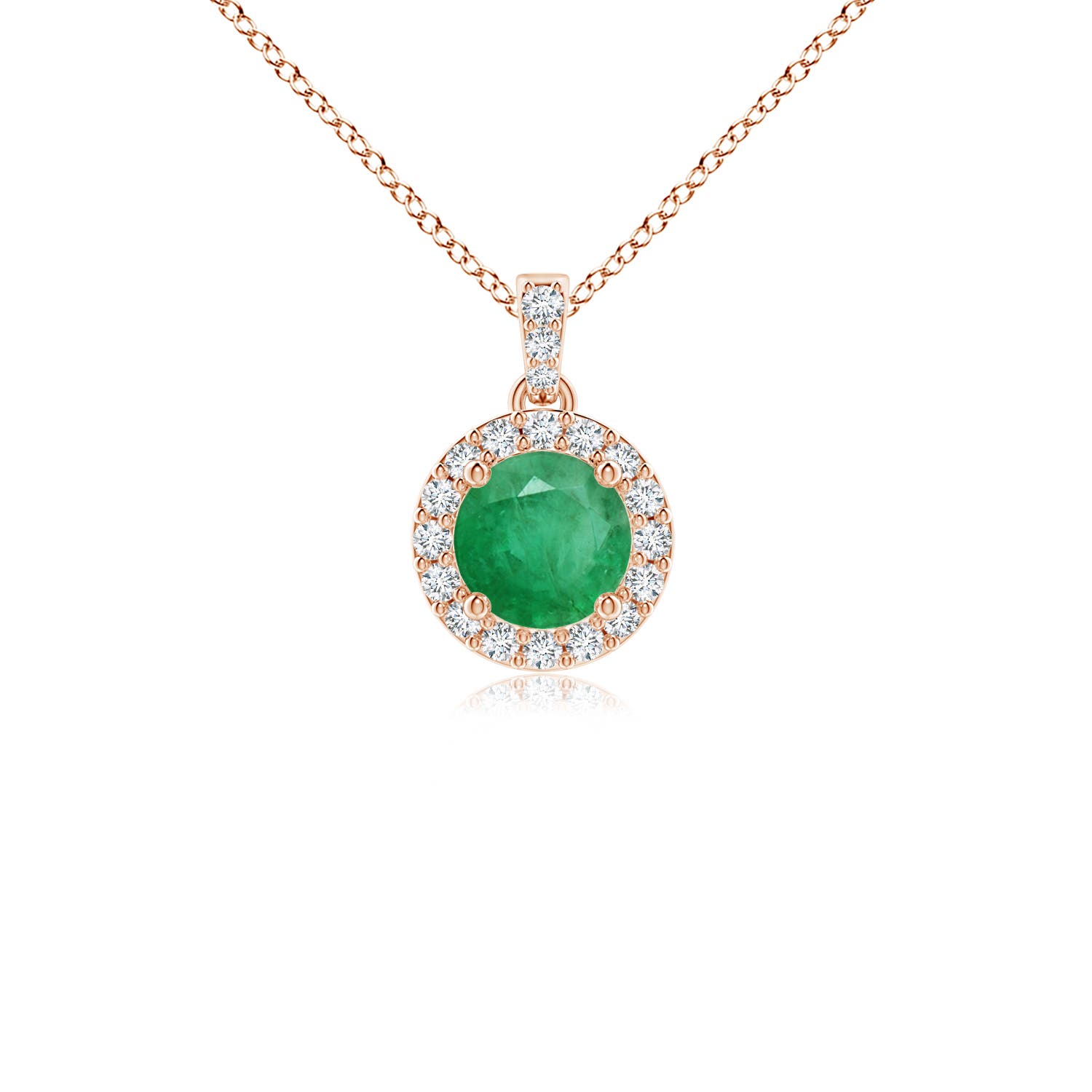 A - Emerald / 0.31 CT / 14 KT Rose Gold