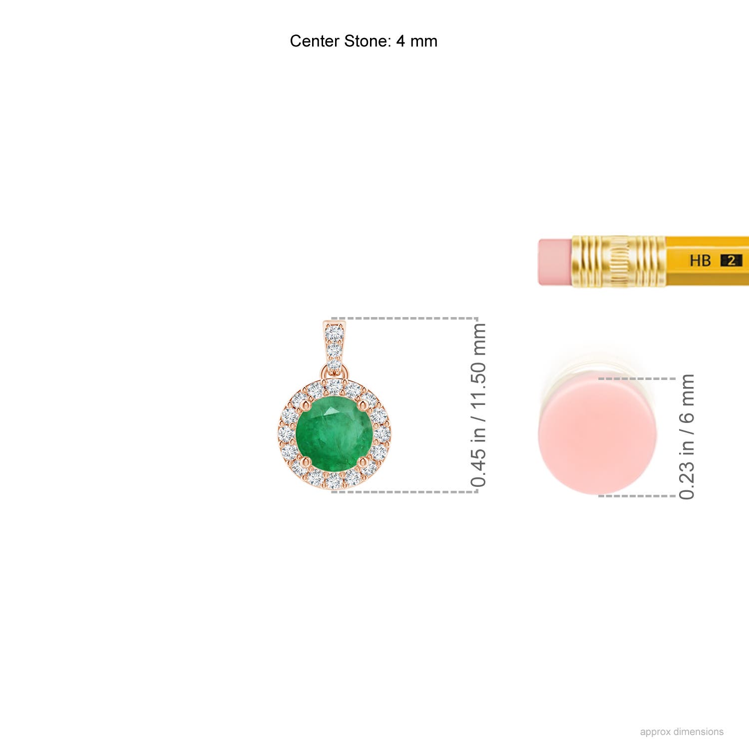 A - Emerald / 0.31 CT / 14 KT Rose Gold